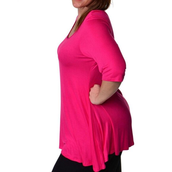 NWT 24seven Comfort Apparel Womens Plus Size Tunic Top P020204 2X Pink - Picture 2 of 6